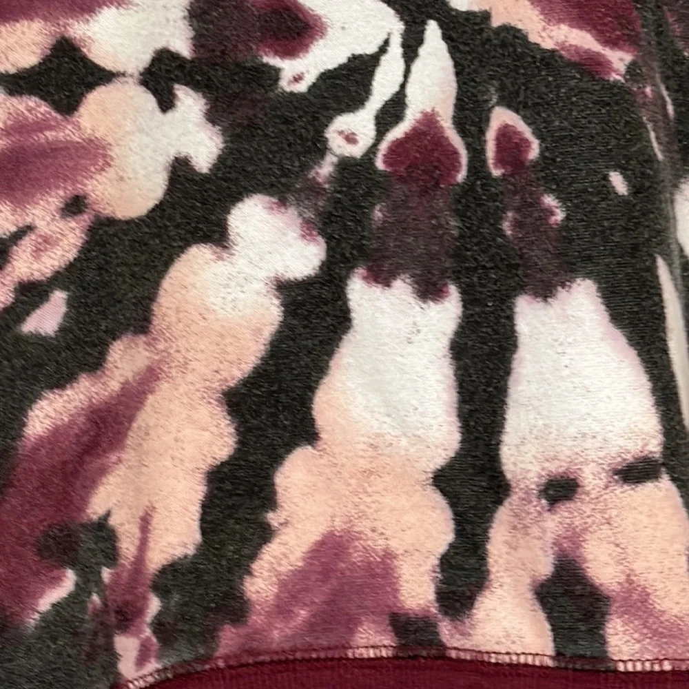 Girls' Justice maroon and dark gray tie-dye sweatshirt, logo in great shape!, L